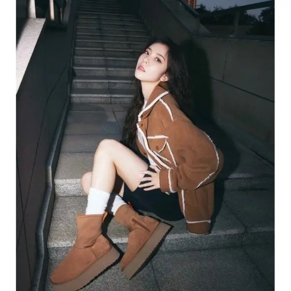 NEW Ugg Classic Dipper Platform Boot chestnut size 10 - Picture 2 of 7